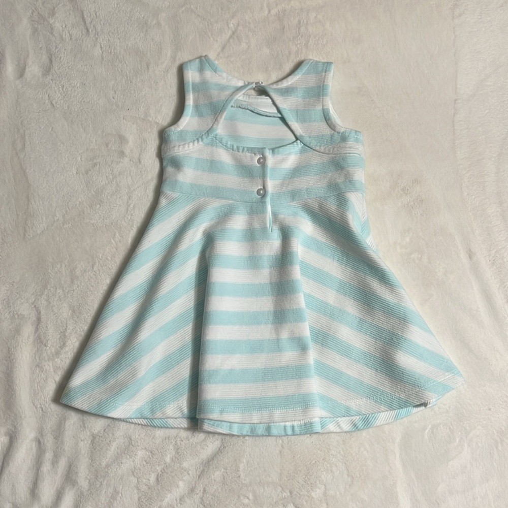 JANIE AND JACK Striped Sleeveless Dress in Blue and White - Picture 2 of 7